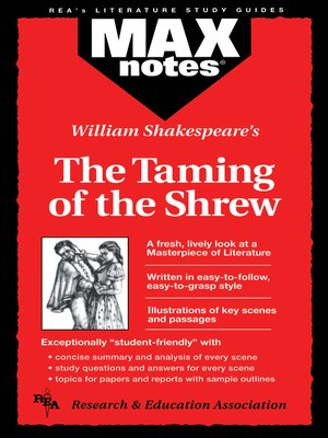 cover image of Taming of the Shrew, the  (MAXNotes Literature Guides)